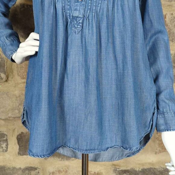 American Eagle Outfitter chambray‎ long sleeve blouse size XS - Picture 4 of 12